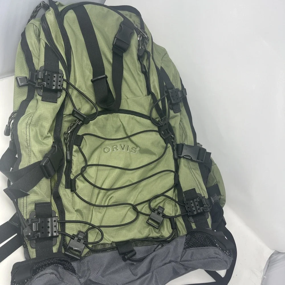 Orvis Fly Fishing Backpack Olive Drab Hiking Rod Bag Water-Resistant